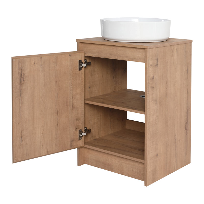 Meuble-lavabo simple 20 po avec comptoir en céramique, Blanc
