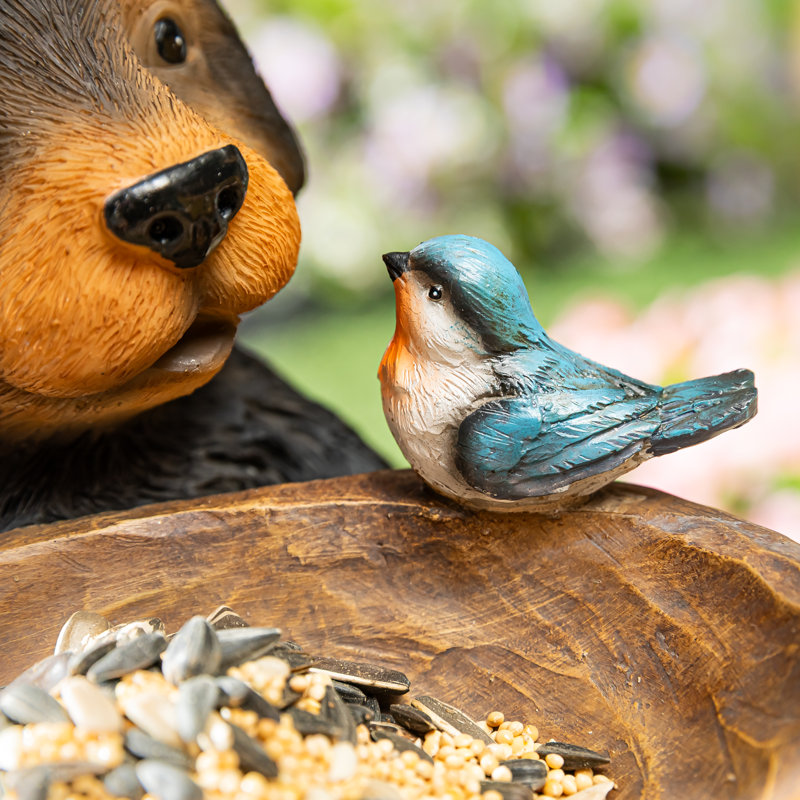 Mangeoire à oiseaux en résine Bear
