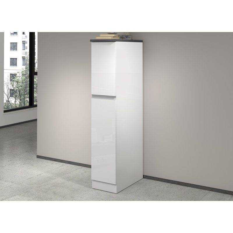 Pameal 164.5cm Kitchen Pantry, Grey/White