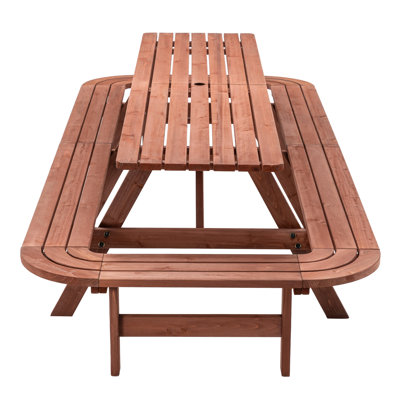 Table de pique-nique avec bancs pour 14 à 16 personnes