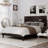 Cornimont Full Size Vegan Leather Platform Bed, Tufted Headboard, No Box Spring Needed, Noise-Free-159421657-238161746