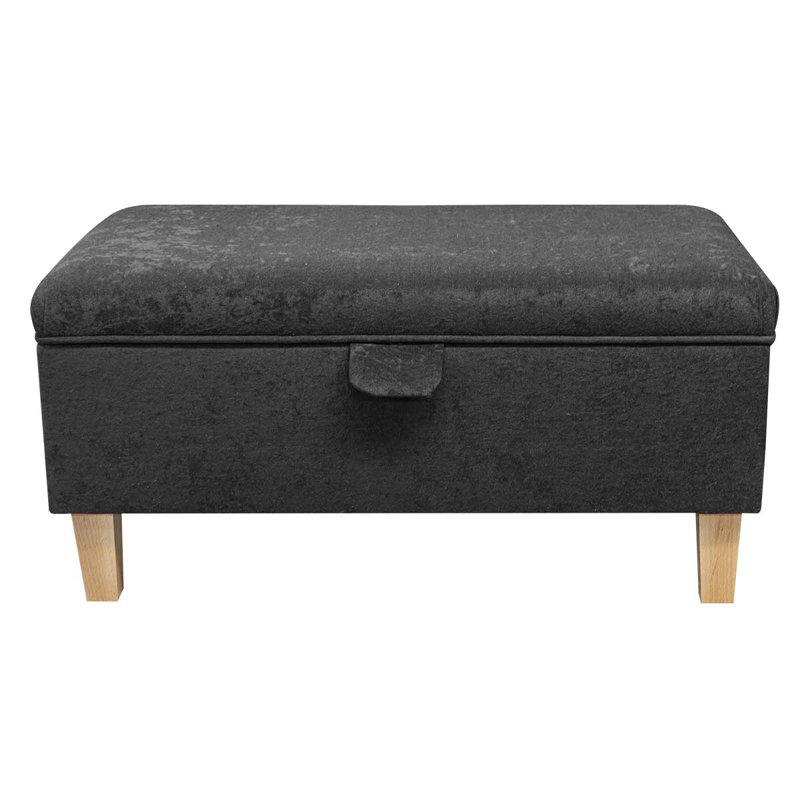 Upholstered Storage Bench, Grey