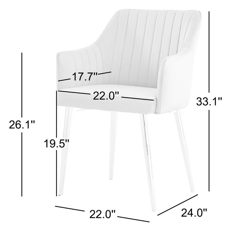 Wethersfield Luxury Velvet Upholstered Dining Chairs - Modern Design Kitchen Chairs (Set of 2)