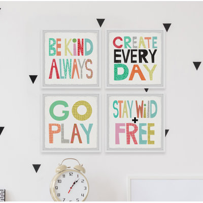 Fontaine Be Kind Always, ensemble de 4 reproductions encadrées