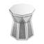 Table basse de style tambour avec incrustation de miroir en cristal, table décorative argent polygonale, mobilier moderne de luxe au design moderne