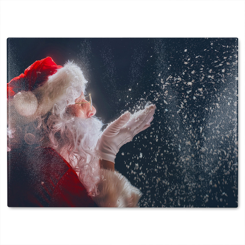 Merry Christmas And Happy Holidays Dining Glass Chopping Board