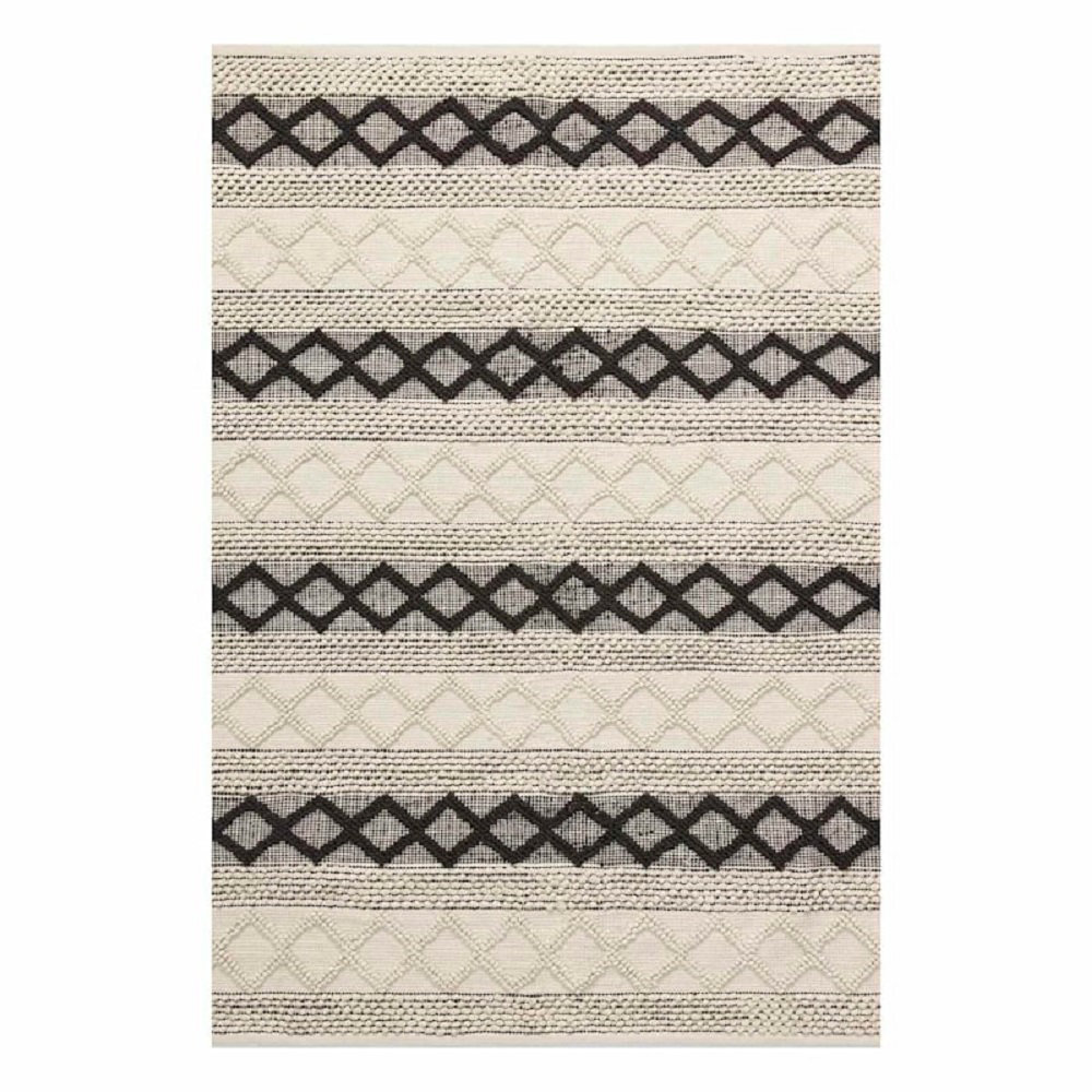 Foundry Select Beige/Black Machine Washable Indoor/Outdoor Rug