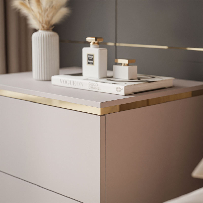 50cm W Manufactured Wood Bedside Table
