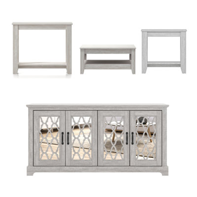 Weddel Basilico Transitional Coordinated 4 Piece Living Room Set