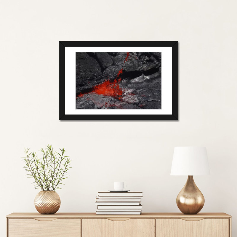 " Erta Ale Fountaining Lava Lake, Danakil Depression, Ethiopia III " by Martin Rietze, 16" H x 24" W x 1" D, White