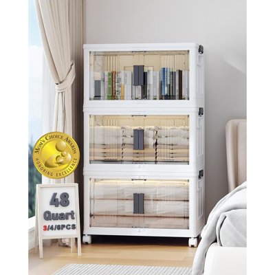 Grands bacs de rangement empilables avec couvercles – Boîtes de rangement transparentes pour la maison et les placards