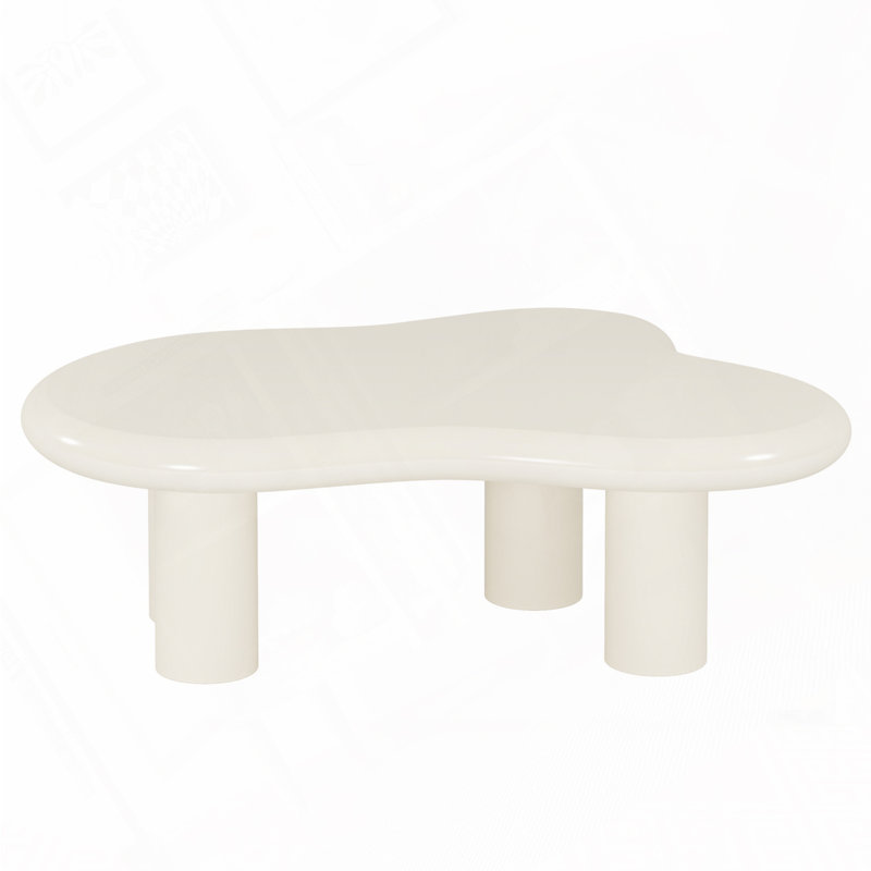 Jerimyah Manufactured Wood Cloud-Shaped Coffee Table , Cream, 15.75" H x 46.46" W x 32.28" D