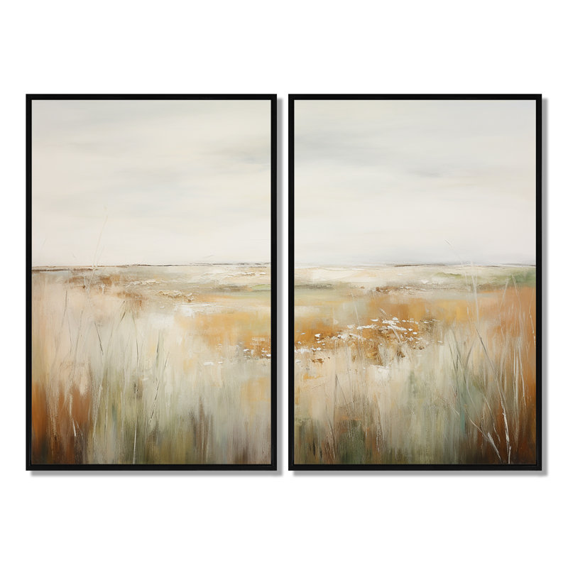 Art mural sur toile Meadow Grasslands, Black, 36" H x 48" W, Framed Print without Mat