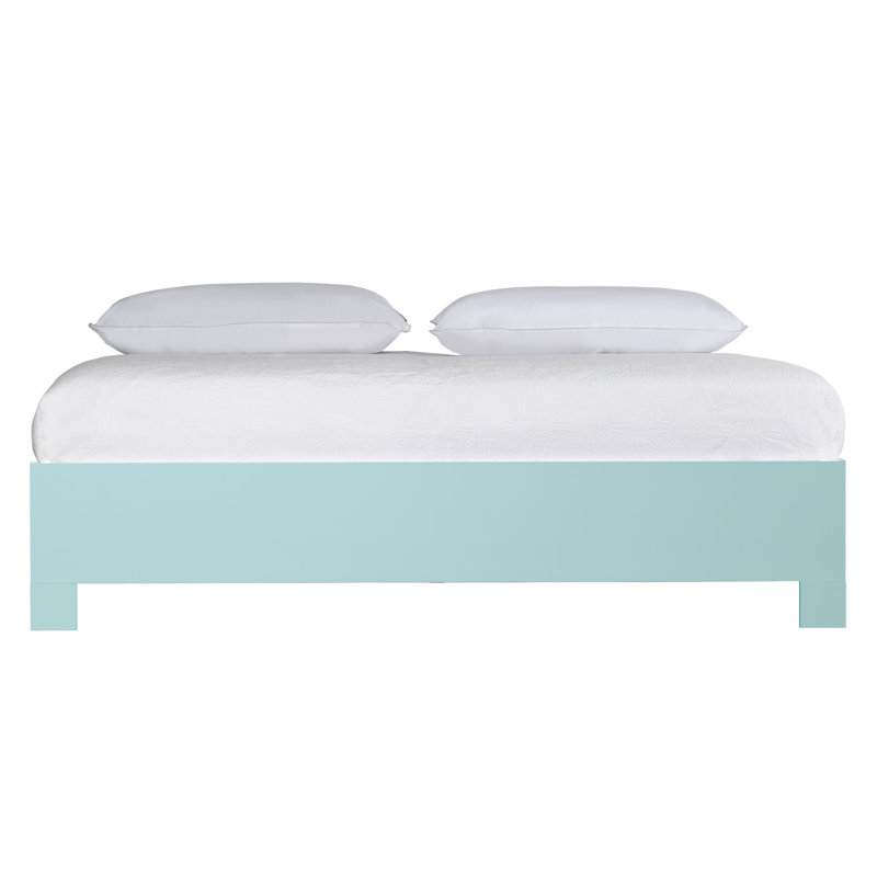 Silas King Platform Bed, Light Blue, White, Queen
