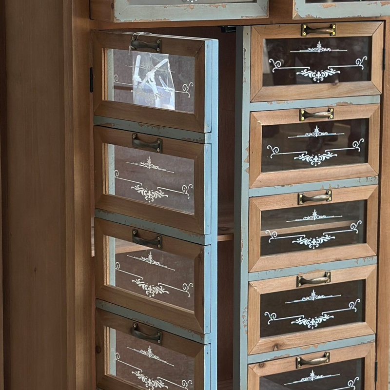 Armoire en verre rétro à motif vieilli