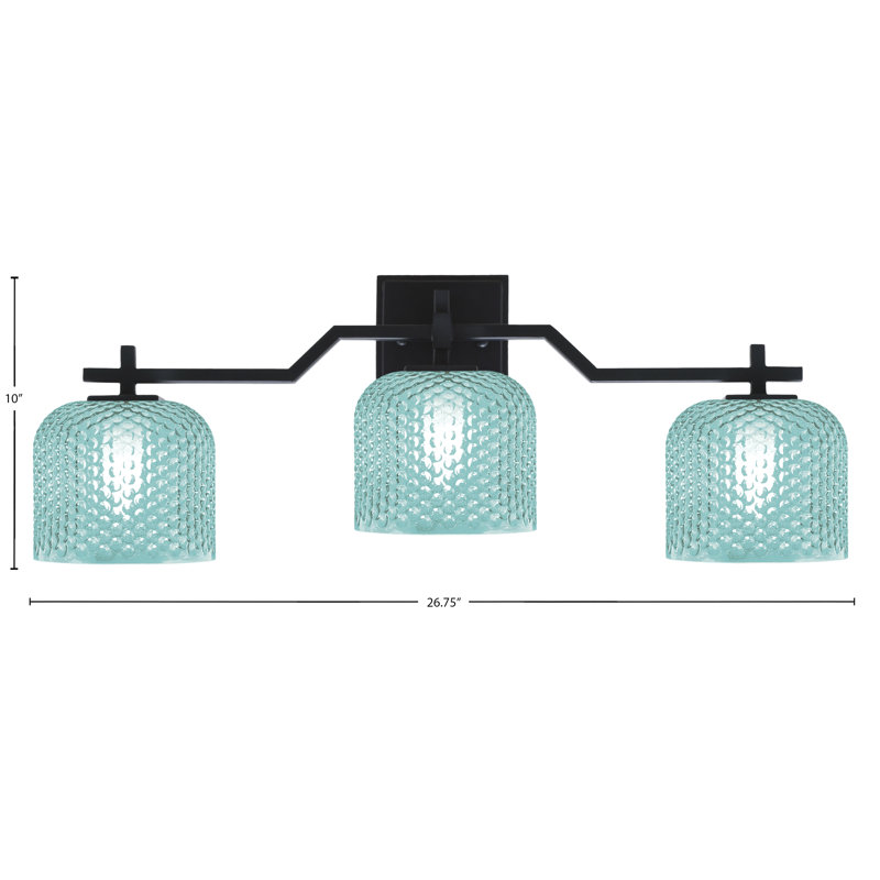 Bar pour salle de bain Headland illustré avec verre texturé fumée de 6 po, H 10 po x l 26,75 po x P 6 po, Noir