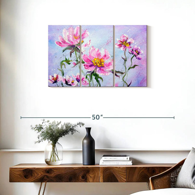 Harnek Pink Flower, 20" H x 33" W