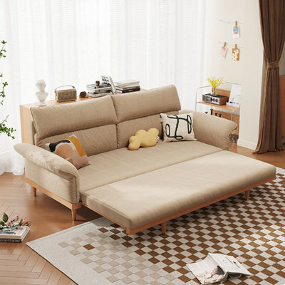 Canapé-lit causeuse 100% polyester beige