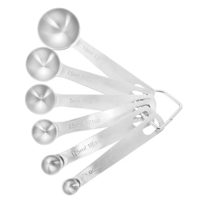 6 Piece Stainless Steel Measuring Spoon Set
