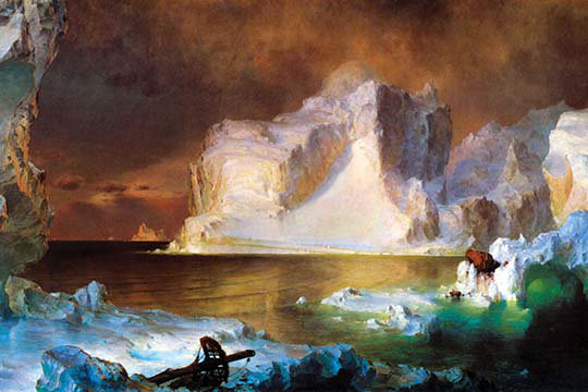 Toile tendue, "iceberg" par frederic edwin, 24 po x 36 po