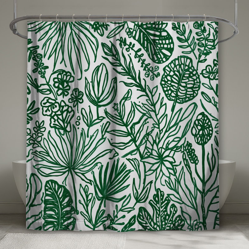 Rideaux de douche Green Line Art, 70 po l x 72 po H