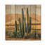 Cactus et les montagnes du désert IV - Art mural en bois floral cactus - sur bois de pin naturel-342697684