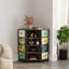 Commode d'angle 8 tiroirs avec tiroirs en tissu et tablettes ouvertes pour petits espaces-133329447