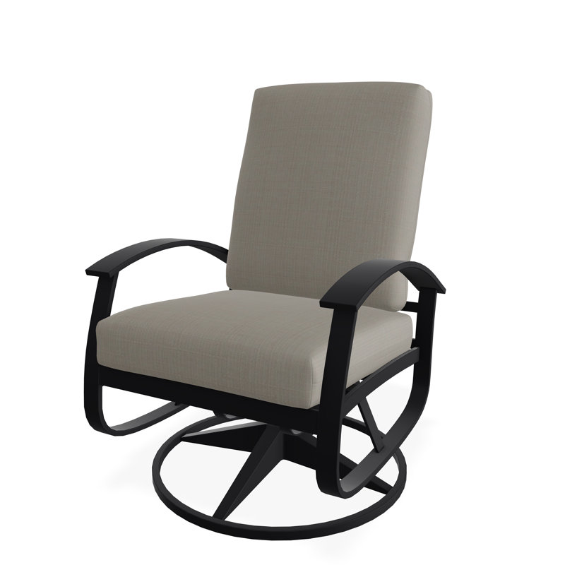 Belle Isle Cushion Deep Seating Swivel Rocker, Black, Stone Linen