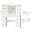 Elowen 105cm Dressing Table With 3-Colour Lighting And Jewelry Hooks Modern Bulb Light Makeup Vanity