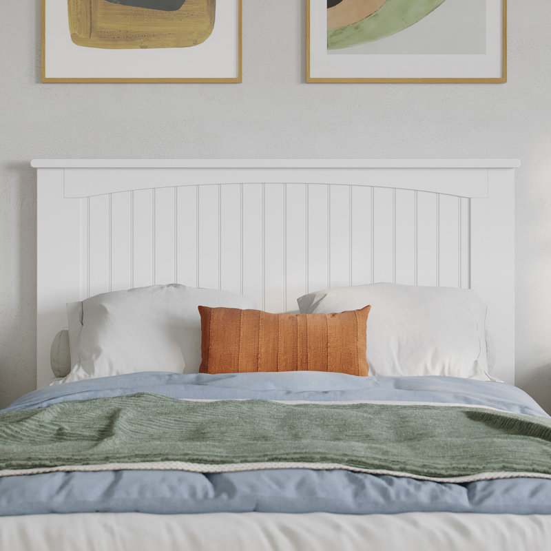 Kindig Solid Wood Coastal Cottage Panel Headboard, Full, White