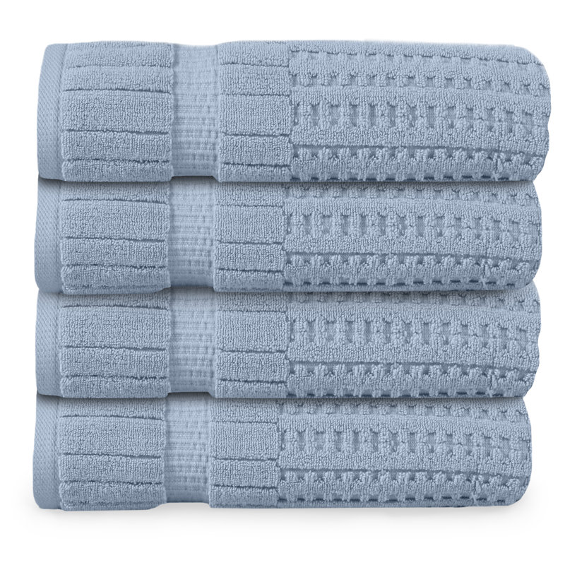 Ensemble de serviettes 4 pièces Willow - 100% coton peigné, qualité supérieure 630 g / m², bleu, ultra doux et très absorbant (4 serviettes de bain)