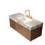 Meuble-lavabo moderne avec lavabo, rangement en chêne brun et design gris clair