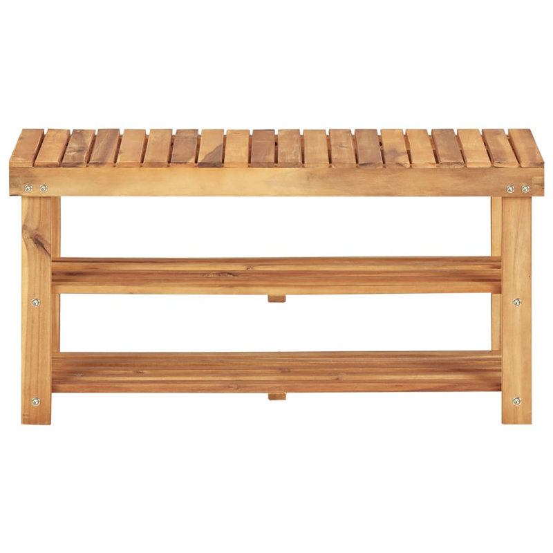 Shoe Rack Natural Wood Solid Acacia Wood Medium Entryway Rustic