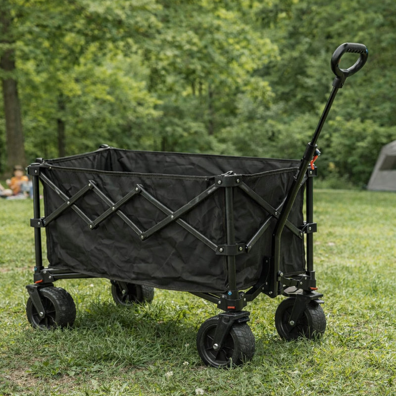 ROYALFORD Camping Trolley Wagon | Festival Trolley on Wheels 155L Large Capacity Foldable Cart | Heavy Duty 80kg Load | Collapsible Garden Cart for Camping, Utility Shopping & Outdoor Use