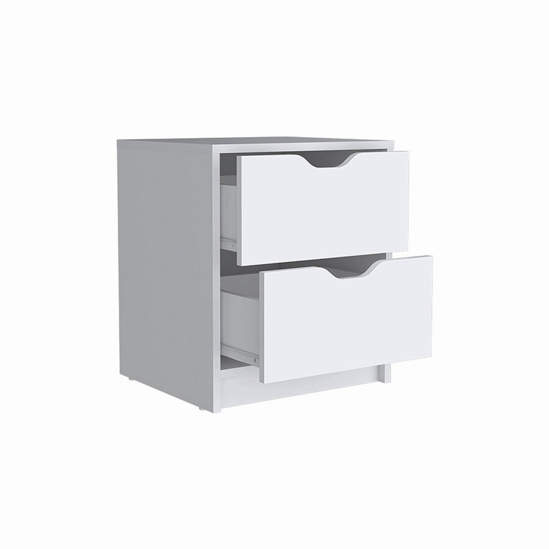 Mackensy 14.29'' W Particle Board Nightstand, White