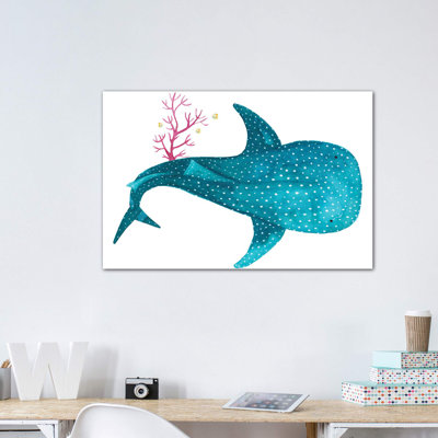 Requin baleine avec corail - imprimé