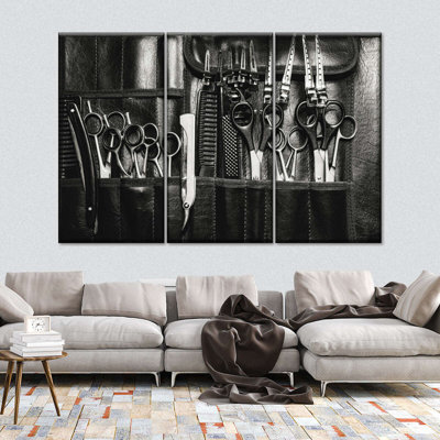 Ensemble de coiffeur sur toile 3 pièces