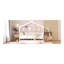Lit double en bois avec lit gigogne simple, blanc-1356178153