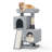 34" H Cat Tree, Kitten Tower Condo Cat House with Sisal Scratching Post, Ramp and Cat Self Groomer-1843509617