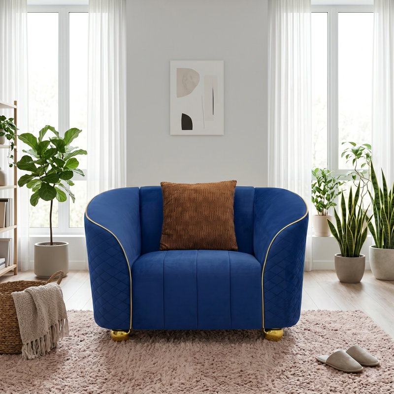 Fauteuil rembourré 46 po, Bleu