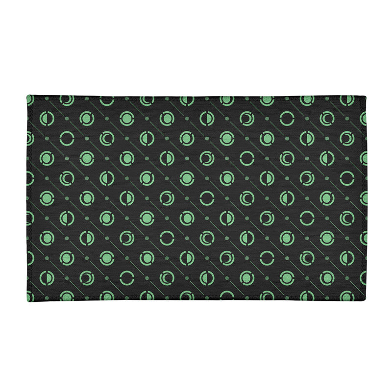 Tapis à phases vert/noir lune phases, Rectangle 3 pi x 5 pi