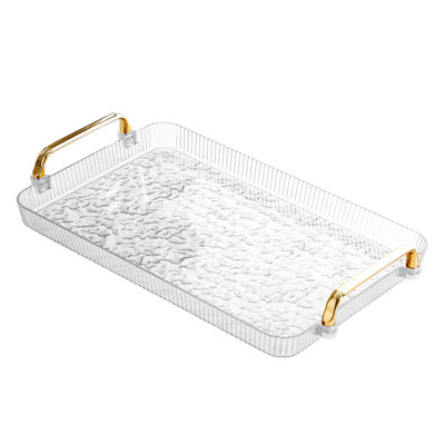 High Color Water Cup Tray Home Living Room Teacup Tea Tray Desktop Cup Storage Tray Feeling Dinner  Fruit  Plastic Serving Tray Platters