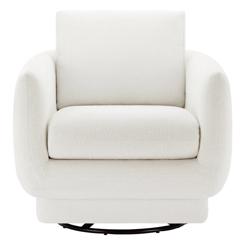 Ramel Upholstered Swivel Armchair, Mellow Ivory Chenille