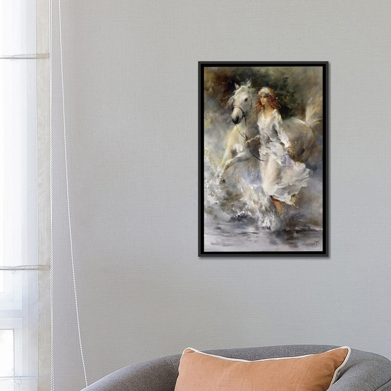 « cool breeze », impression sur toile, H 26 po x l 18 po x P 1,5 po, Toile encadrée noire, Pas de tapis