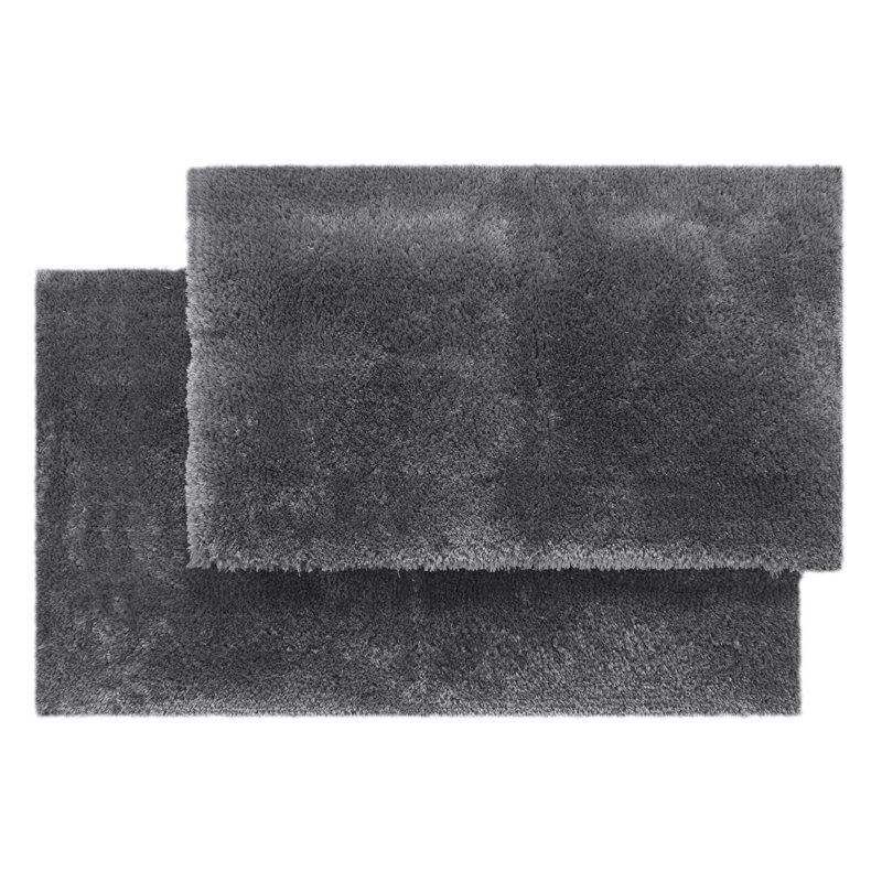 Luxury Microfiber Bath Rug Set - 20”X32”/23”X39”, Gray