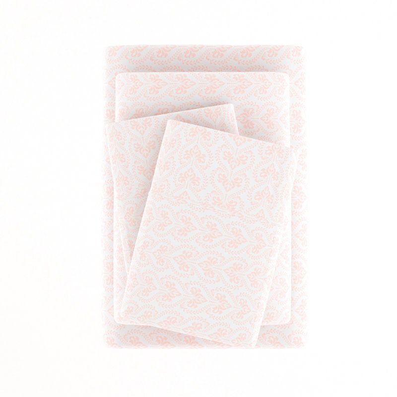 Classic Pink Full/Double Microfiber 4-Piece Bed Sheet Set