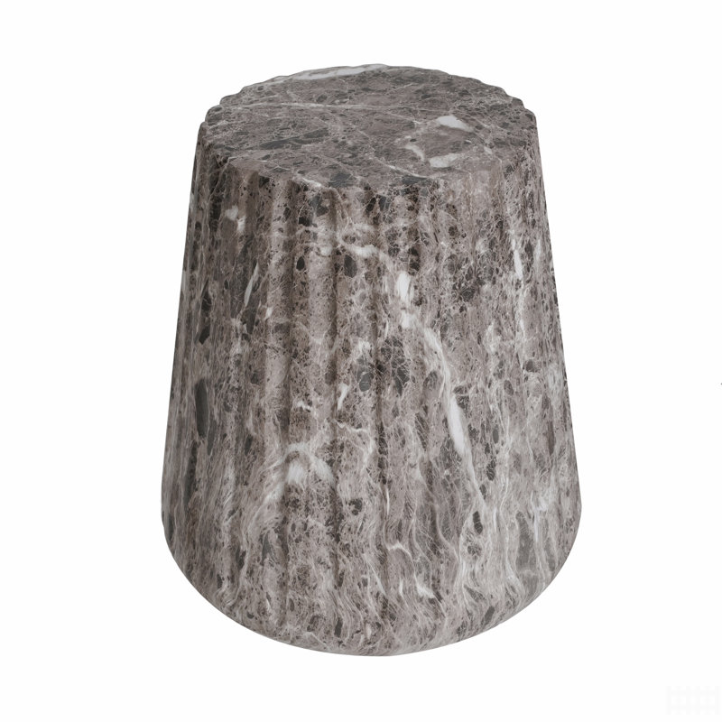 Table d'appoint d'extérieur sculptée Cleme, Brun