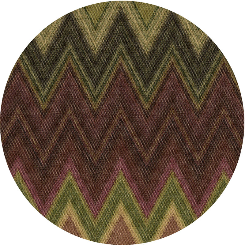 Chevron Indoor Rug, Round 5'