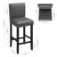 Ambriz Upholstered and Faux Leather Bar Stool with Solid Wood Frame-813900875