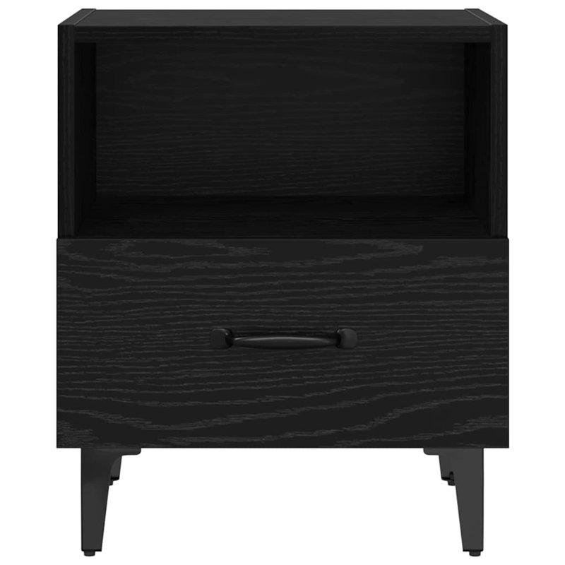 40cm W Manufactured Wood Bedside Table, Black Oak